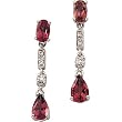 14K White Gold Pink Tourmaline and Diamond Earrings