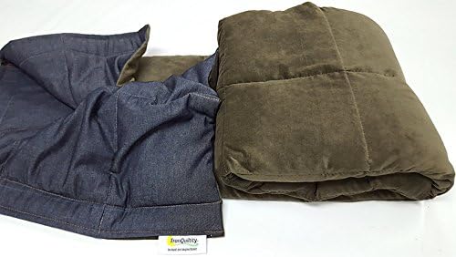 Denim &amp; Olive Corduroy Weighted Sensory Blanket-16lb 48x70