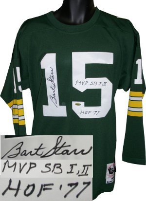 Bart Starr Signed Green Bay Packers Jersey - HOF 77