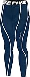 New 055 Winter Warm Skin Tights Compression Base Layer Navy Running Pants