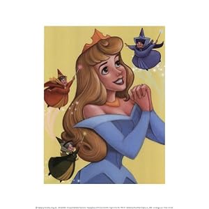 Sleeping Beauty and The Fairy Godmothers: Imagine a Fairy Tale HIGH QUALITY MUSEUM WRAP CANVAS Print Walt Disney