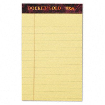 Docket Gold Legal Ruled Pad - 5 x 8, Canary, 12 50-Sheet Pads/pk(sold in packs of 3)