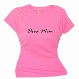 Flirty Diva Tees Woman's SoftStyle T-Shirt-Diva Mom-Pink Azalea-Black