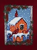 IMAGE OF Rustic Log Cabin Bird Feeder Mini Flag