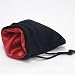 3.75X4" Black Velvet Dice Bag with Red Satin Lining