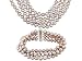 6-7MM NATURAL PINK CULTURED FRESHWATER PEARL STERLING SILVER MULTI STRAND NECKLACE AND BRACELET SET