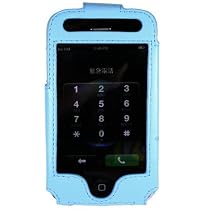 (Blue Sleeve) Leather case cover pouch for Apple iPhone 3G 3GS 3G S 3rd Generation with Belt Clip and 3rd Gen Screen Protector
