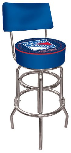NHL New York Rangers Padded Bar Stool with Back