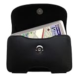 Horizontal Leather Case with Belt Clip/Loop for the Mio Technology 168RS