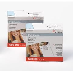 Walther FT500DP Sparpack Fotokleber, doppelseitig selbstklebende Tapes, s�urefrei, archivierungssicher, Doppelpack 2 x 500 St�ck wei�
