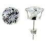 Sterling Silver 8 mm (2 Carat Size each) Brilliant Cut Cubic Zirconia Stud Earrings