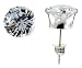 Sterling Silver 8 mm (2 Carat Size each) Brilliant Cut Cubic Zirconia Stud Earrings