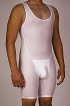 New and Improved! Mens Compression Knee-Length Bodysuit