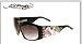ED HARDY EHS 006 LOVE DOG BLACK PLASTIC GREY GRADIENT LENS SWAROSKI CRYSTAL SUNGLASSES