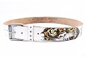 Ed Hardy Tiger Open Mouth Mens Belt Leather in White By Christian Audigier