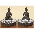 Buddha Teelichthalter Teelicht Dekosteine - H11cm Typ A
