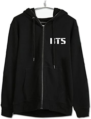 AMU Kpop BTS Coat Bangtan Boys Hooded Zip Sports Sweatershirt