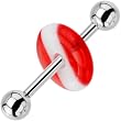 Red LIFESAVER Barbell Tongue Ring