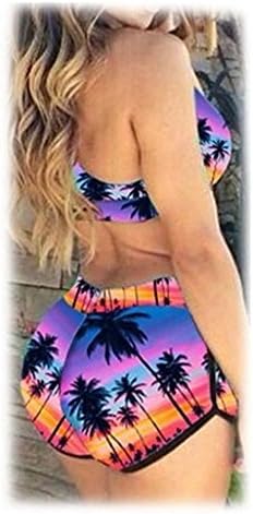 Sexy Bandage Bikini Set Swimsuit Bathing Suit Top and Bottom Swimwear Sunset (S)