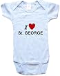 I LOVE St. GEORGE - St. GEORGE BABY - City Series - White, Blue or Pink Onesie / Baby T-shirt