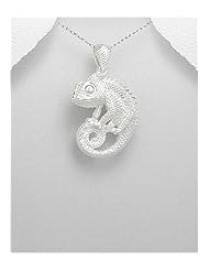 Chameleon Pendant Necklace In 92.5 Sterling Silver