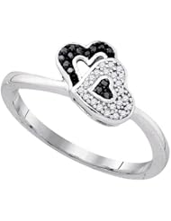 0.08CTW-DIA HEART RING
