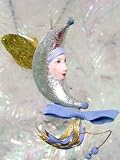 Department 56 Krinkles Angel Face in Moon with Wings Christmas Ornament #85478