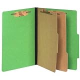 (Price/BX)Color-Coded Top-Tab Folders W/Fasteners,3Exp,Letter,Green