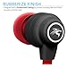 Sentey LS-4105 In-ear Headphones with Mic, Black/Red