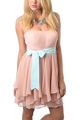 Sexy  Polyester/Spandex  Dress With a Sash  and Ruffles