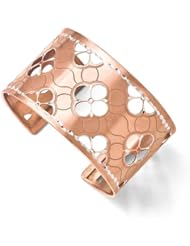 Leslies Sterling Silver and Rose Gold plated Diamond cut Cuff Bangle