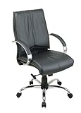 Mid Back Executive Leather Chair with Chrome Base