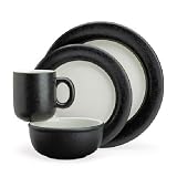 Dansk Earthstone Onyx Four 4 Pc Place Settings With Soup/Cereal