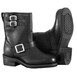 River Road Womens Twin Buckle Engineer Leather Boots