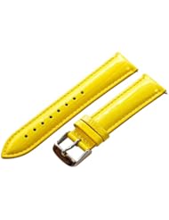 20mm Yellow Lizard Grain Leather Watch Band Strap (Quick Release Pins!) with Stainless Steel Buckle - Fits All Watches!!!