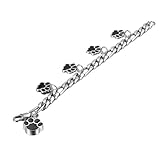 HooAMI Pet Cremation Urn Bracelet Puppy Dog Paw Cuff Bangle Keepsake Memorial Jewelry