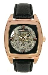 Tremont 3 Hand Automatic Skeleton Rose Gold-Tone Watch with Leather Strap. Model: 843332003185
