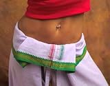 Unisex Indian Wrap Pants - Lt. Lavender with Green Red Trims