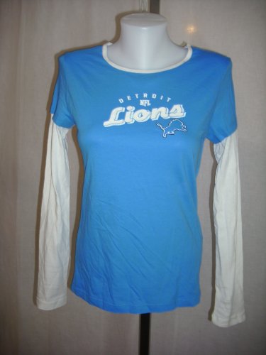 Detroit Lions Women's Long Sleeve Double T-Shirt LARGE NEW!