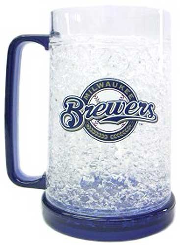 Milwaukee Brewers Freezer Mug - Set of Two Crystal Glasses