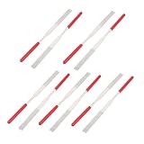 uxcell　ヤスリ　ダイヤモンドニードルファイル　フラット　長方形　研磨　レッド　4mm x 160mm　10本入り