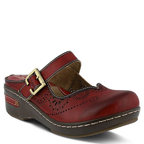 L'Artiste by Spring Step Women's Aneria Mule, Red, 37 EU/6.5-7 M US
