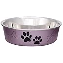 Loving Pets Metallic Bella Bowl for Pets, Small, 1-Pint, Grape