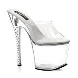 7 Inch Sexy High Platform Rhinestone Heel Clear Stripper Shoes
