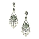 Peridot Bridal Chandelier Clip Earrings