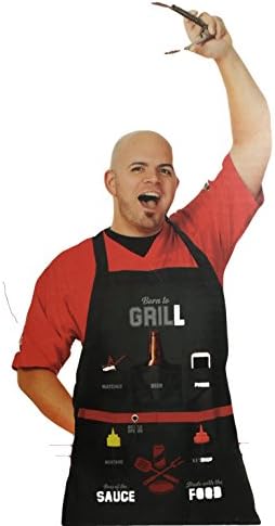 Grill Instructor Man Apron with Bottle Opener and 2 Year Pocket Planner Calendar