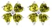 Sterling Silver Yellow Cubic Zirconia Four Leaf Clover Flower Earrings