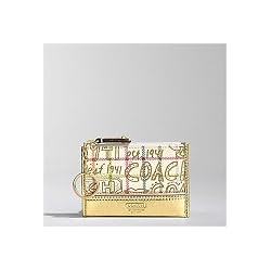 Coach Tattersall Graffiti Mini Skinny Coin Case Bag w Key Chain