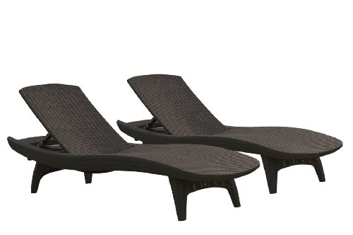 Atlantic Tahiti 2-Piece Lounger Set by Keter, Brown