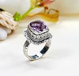 Completely Handcrafted - Designer Sterling Silver Brazilian Amethyst Ring